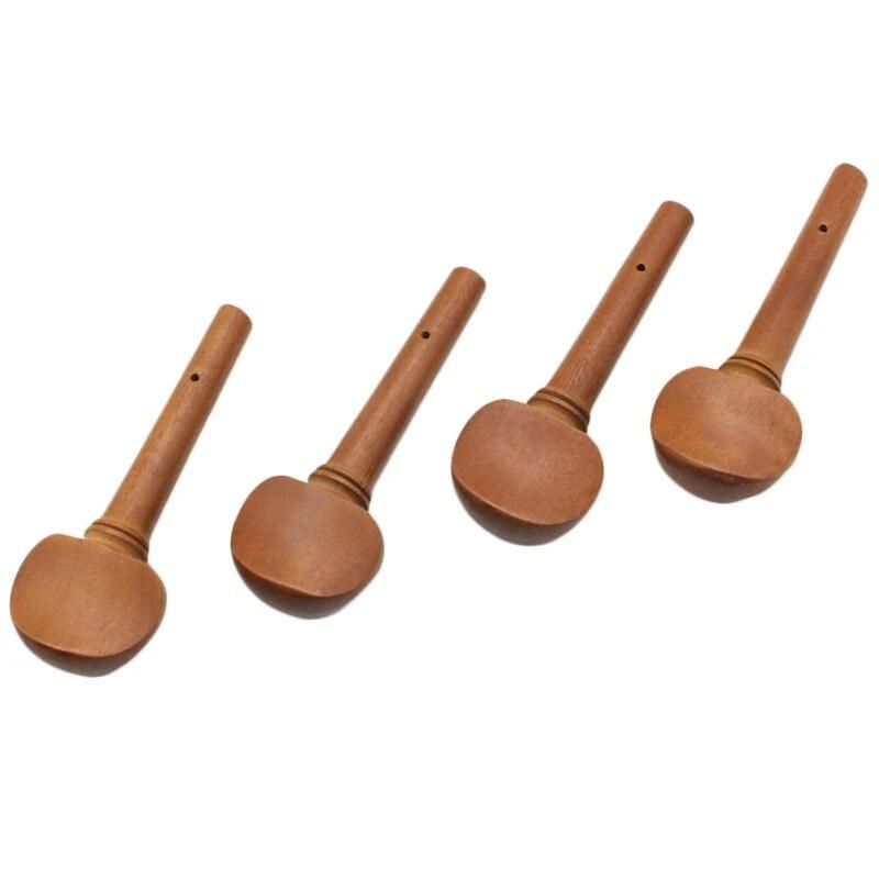 4Pcs 4/4 Size Violin Fiddle Tuning Peg Set Jujube Wooden Replacement For 4/4 Size Violin