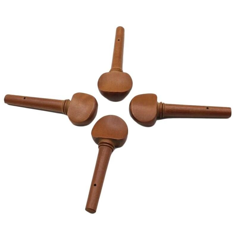 4Pcs 4/4 Size Violin Fiddle Tuning Peg Set Jujube Wooden Replacement For 4/4 Size Violin