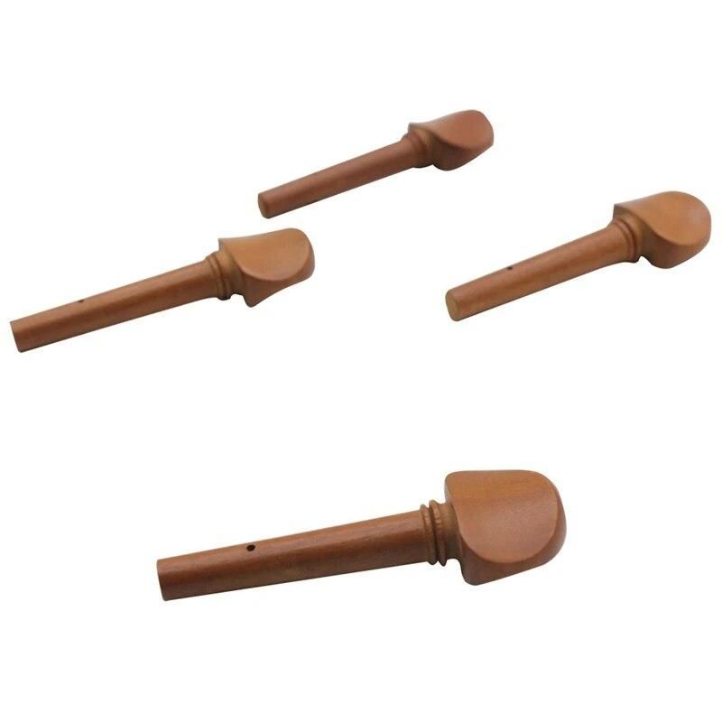 4Pcs 4/4 Size Violin Fiddle Tuning Peg Set Jujube Wooden Replacement For 4/4 Size Violin