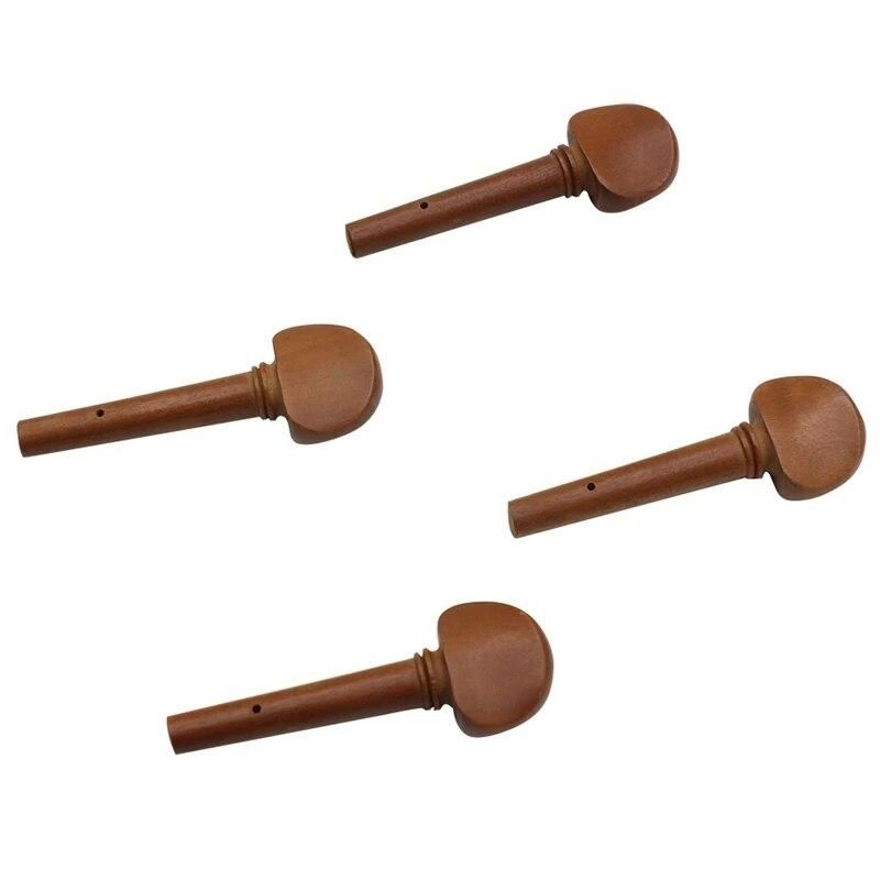 4Pcs 4/4 Size Violin Fiddle Tuning Peg Set Jujube Wooden Replacement For 4/4 Size Violin