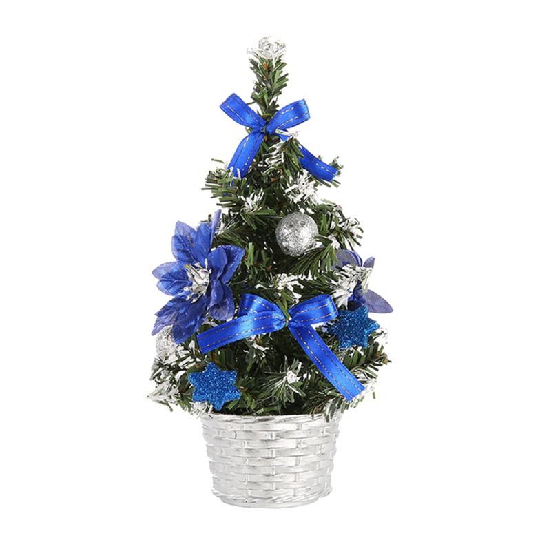 10PCS Christmas House Decor Small Christmas Tree Fibre Optic Ornaments for Office Indoor Reusable Xmas Tree Blue