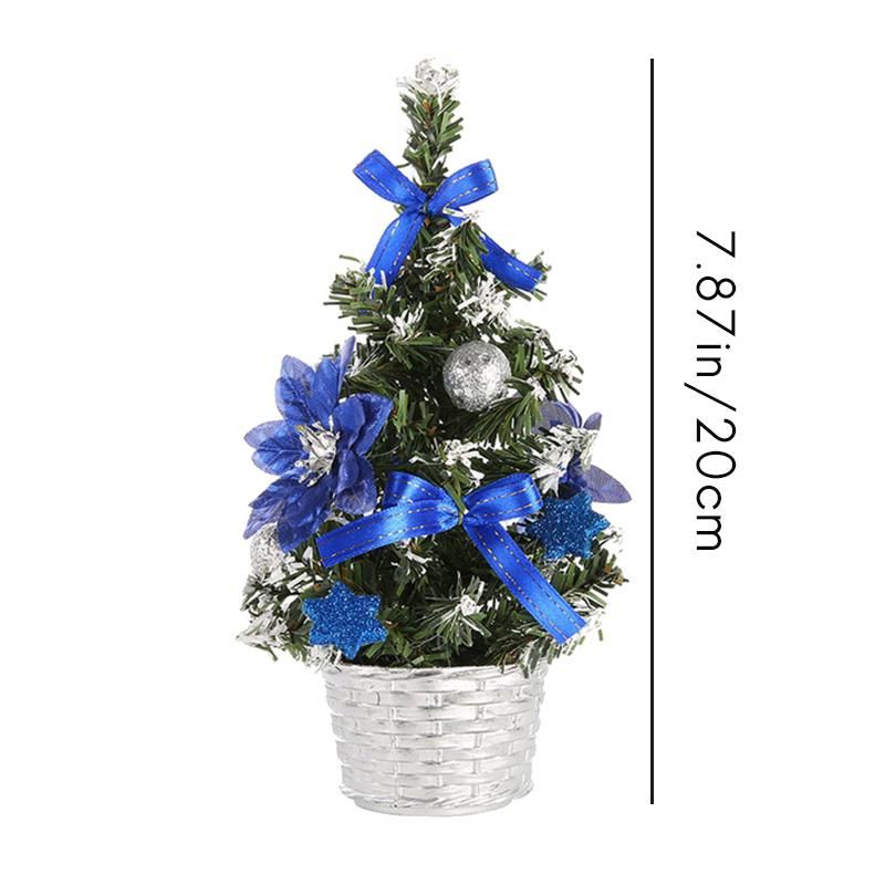 10PCS Christmas House Decor Small Christmas Tree Fibre Optic Ornaments for Office Indoor Reusable Xmas Tree Blue