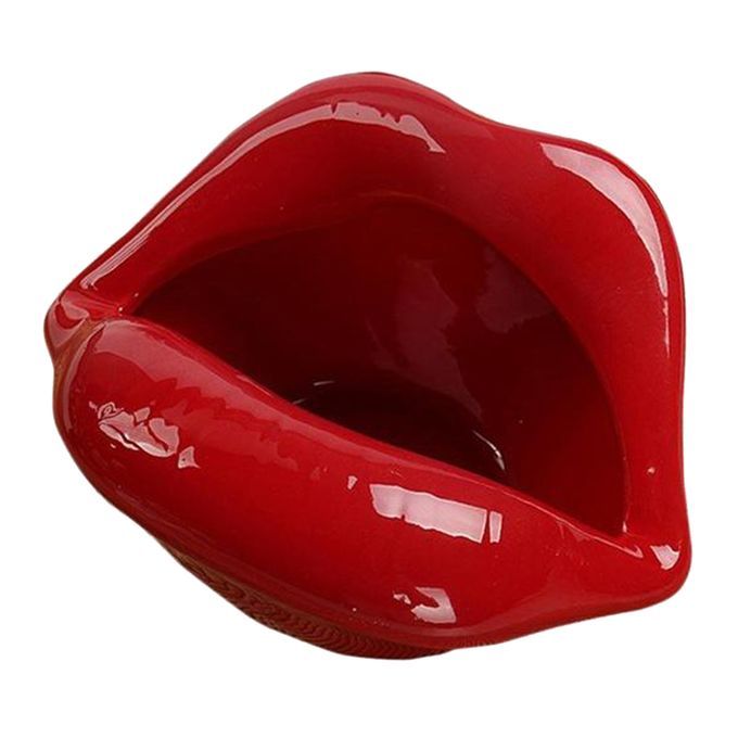Cute Ceramic Lip Ash Tray  Ashtray  Holder Home Wine Red
