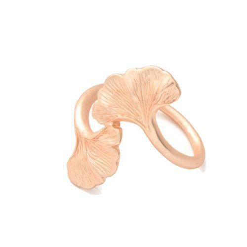 10Pcs/Lot Rose Gold Napkin Buckle Ginkgo Leaf