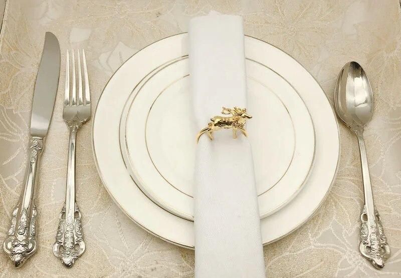 6pcs/lotNew hotel Christmas deer napkin ring metal napkin buckle napkin ring