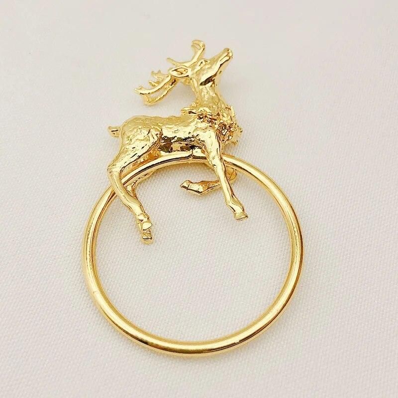 6pcs/lotNew hotel Christmas deer napkin ring metal napkin buckle napkin ring