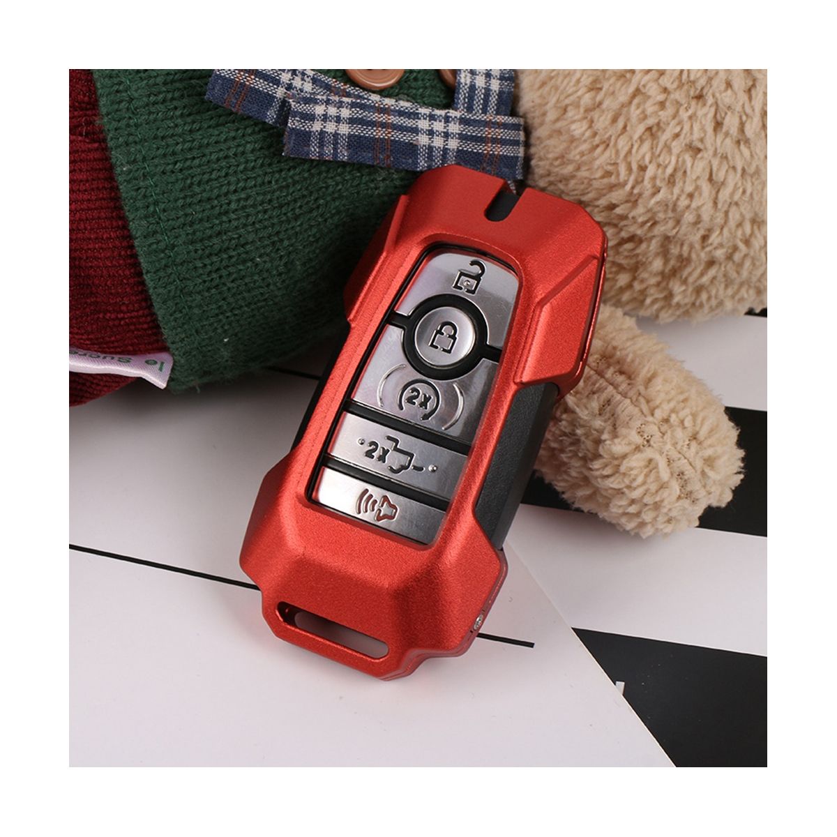 Car Key Case Shell Cover Accessories for Ford F150 Red