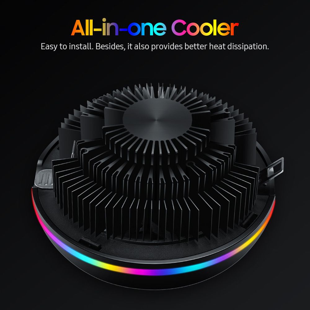 All-in-one CPU Air Cooler UFO-designed 5-color Lighting
