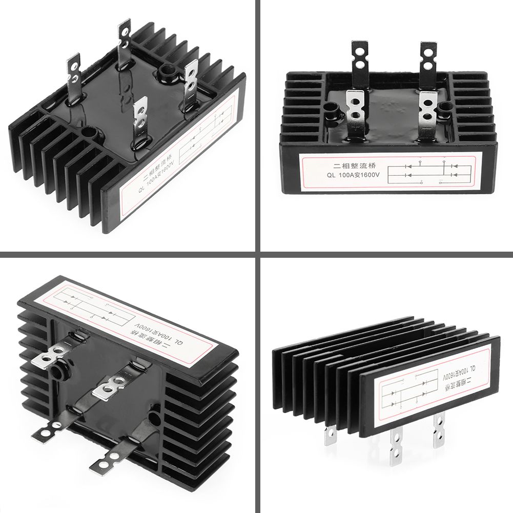 1pc 100A Amp 1600V Voltage 2-Phase Diode Bridge Rectifier