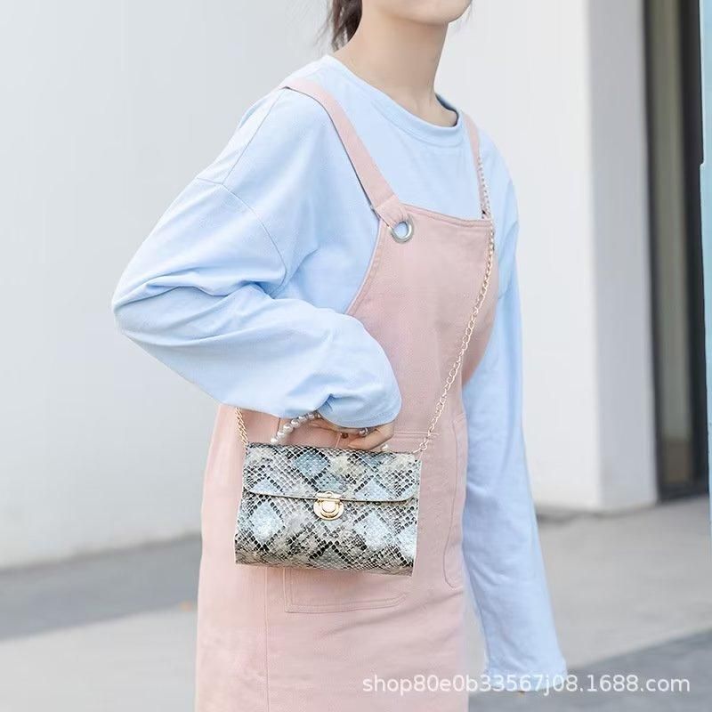 Ladies Hand Bag Leather Handbags Pearl Crossbody Bag Women Shoulder Bags Silver