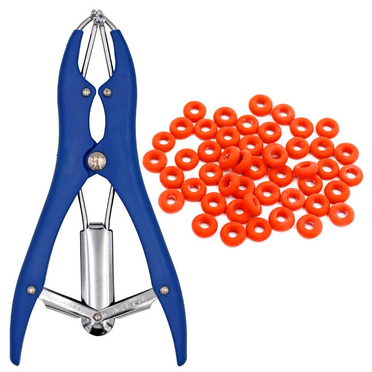 Castration Bander Pliers With 100 Pcs Castrator Rings