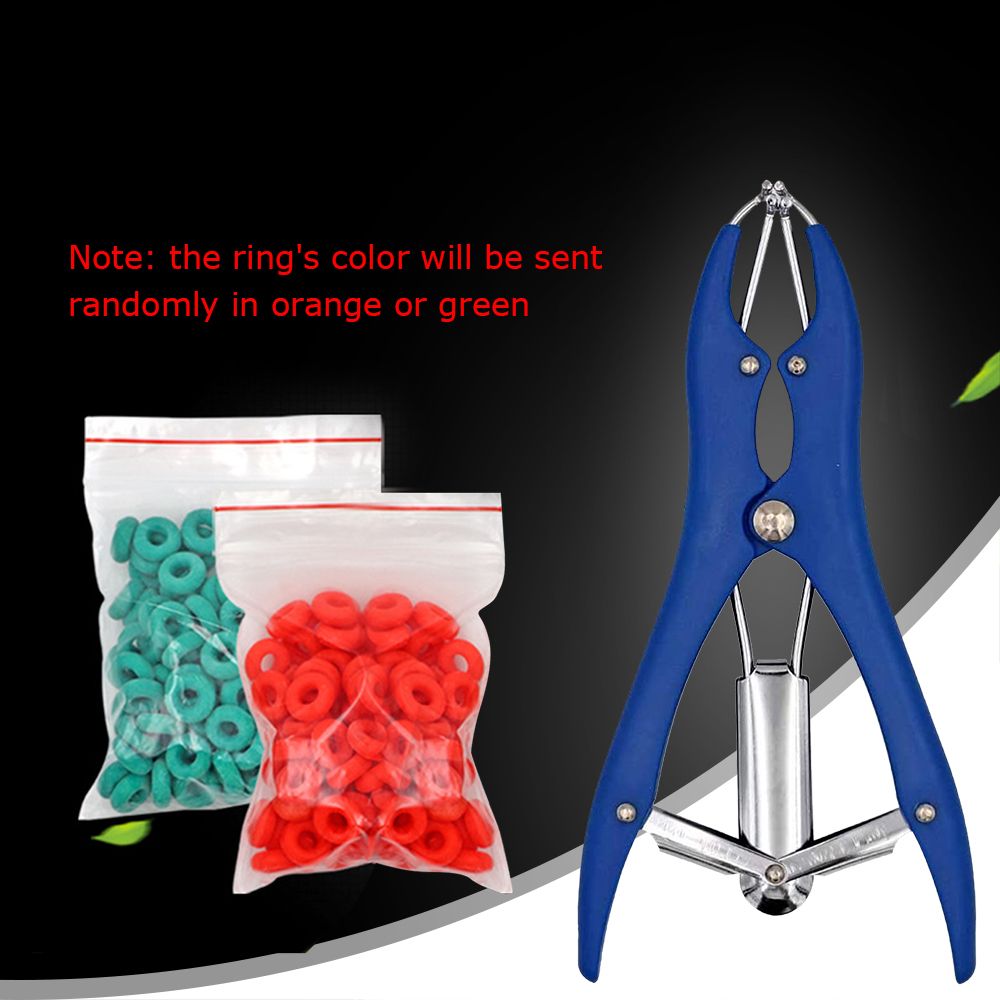 Castration Bander Pliers With 100 Pcs Castrator Rings