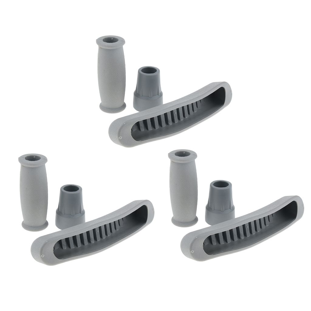 3 Sets / Rubber Crutch Underarm Crutch Pad + Handle Tip