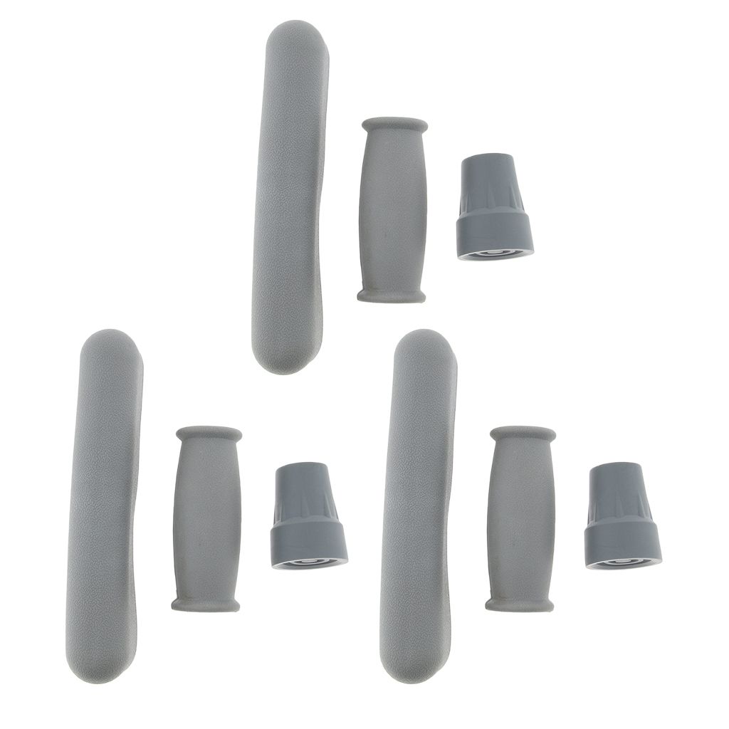 3 Sets / Rubber Crutch Underarm Crutch Pad + Handle Tip