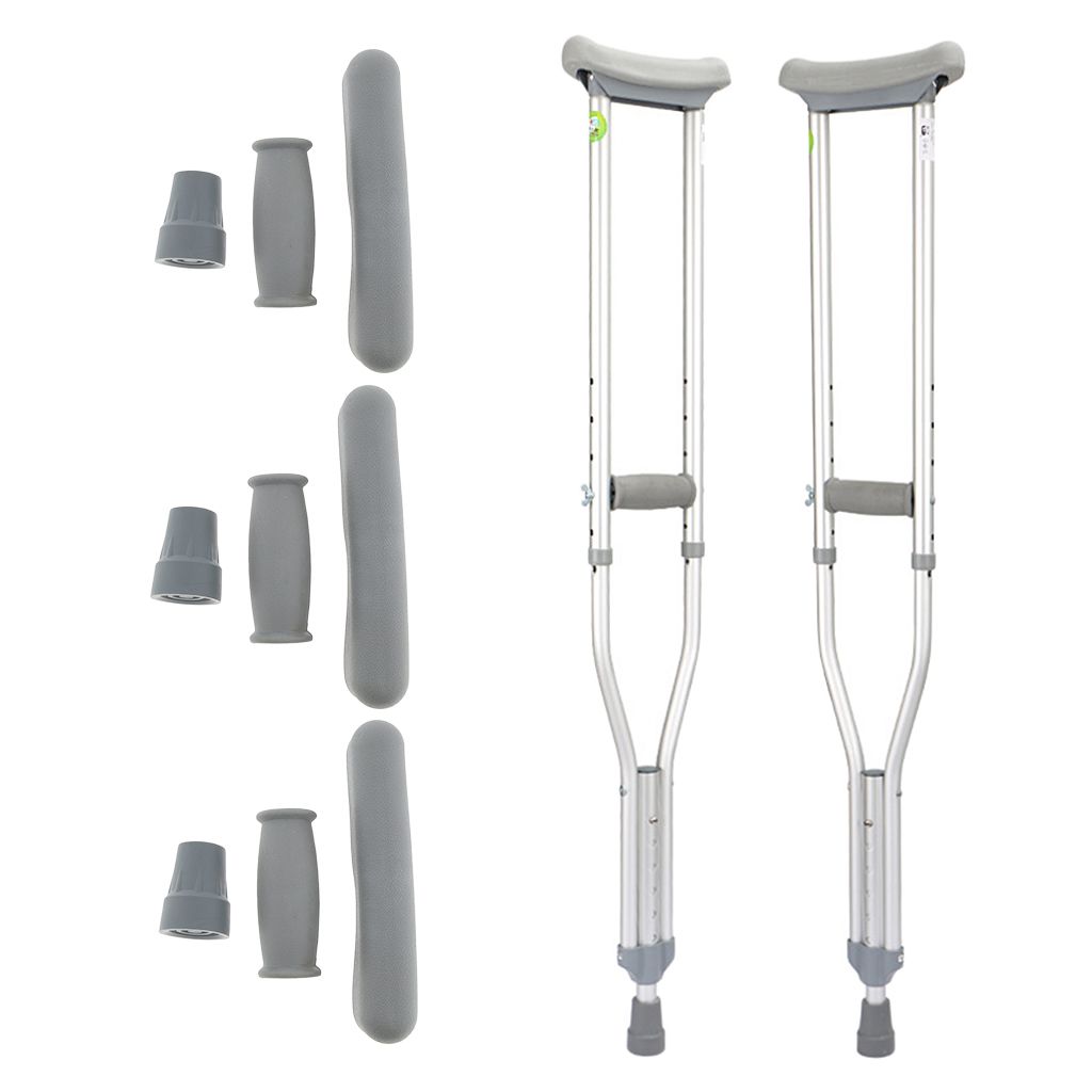 3 Sets / Rubber Crutch Underarm Crutch Pad + Handle Tip