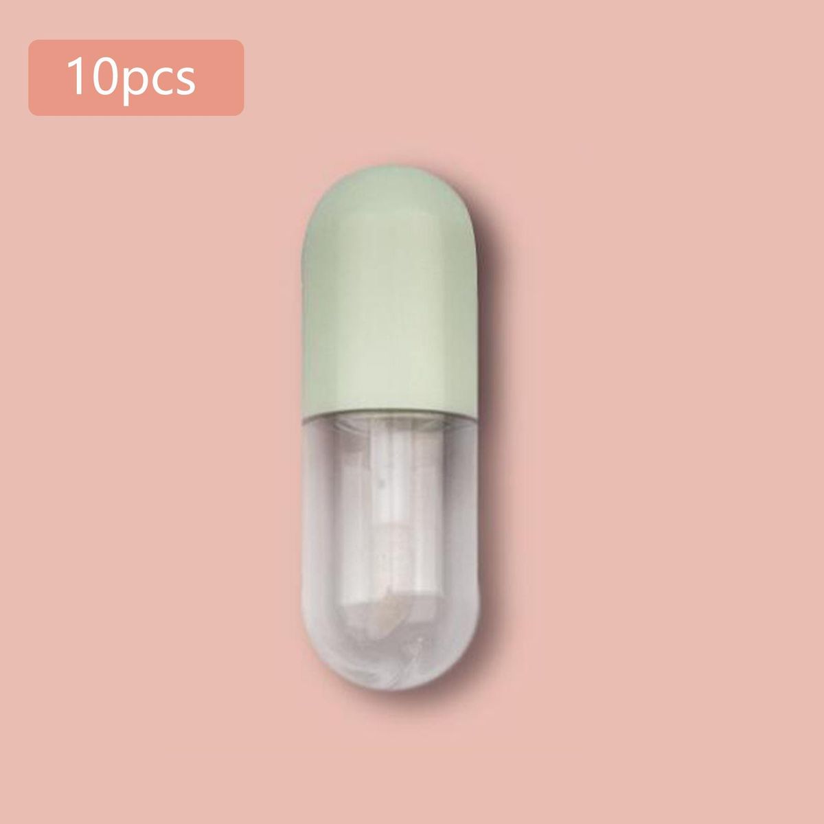 10x Lipgloss Container With Insert Stoppers  For DIY Green