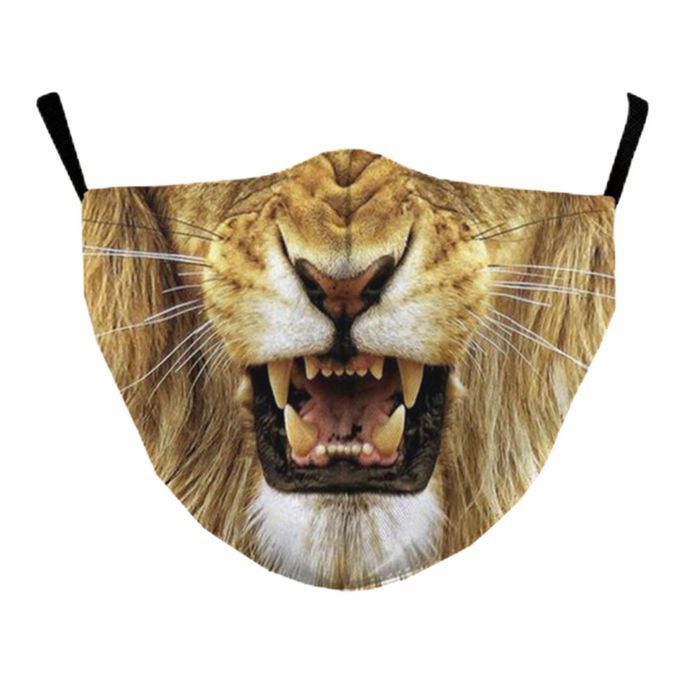 Adjustable Breathable Women Face Mask Washable Lion