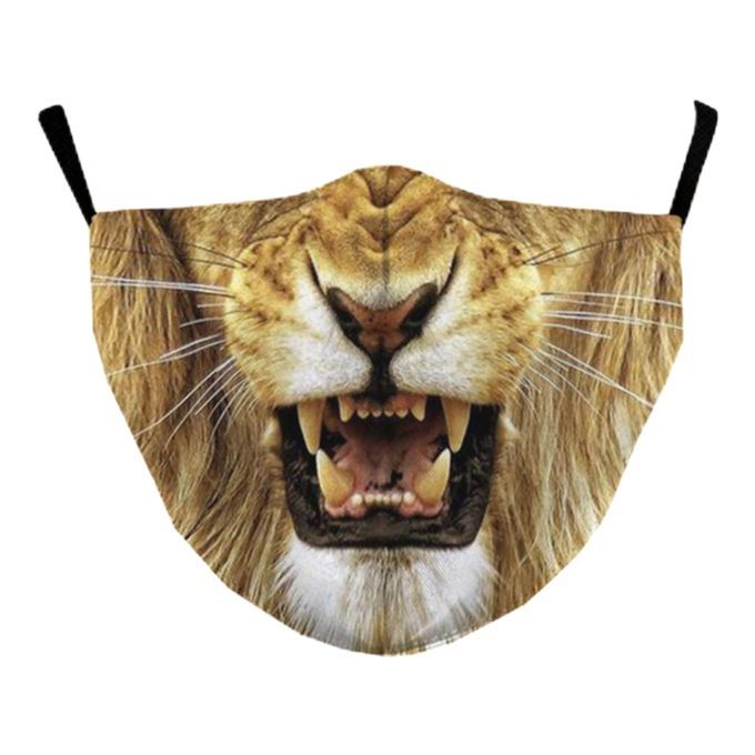 Adjustable Breathable Women Face Mask Washable Lion