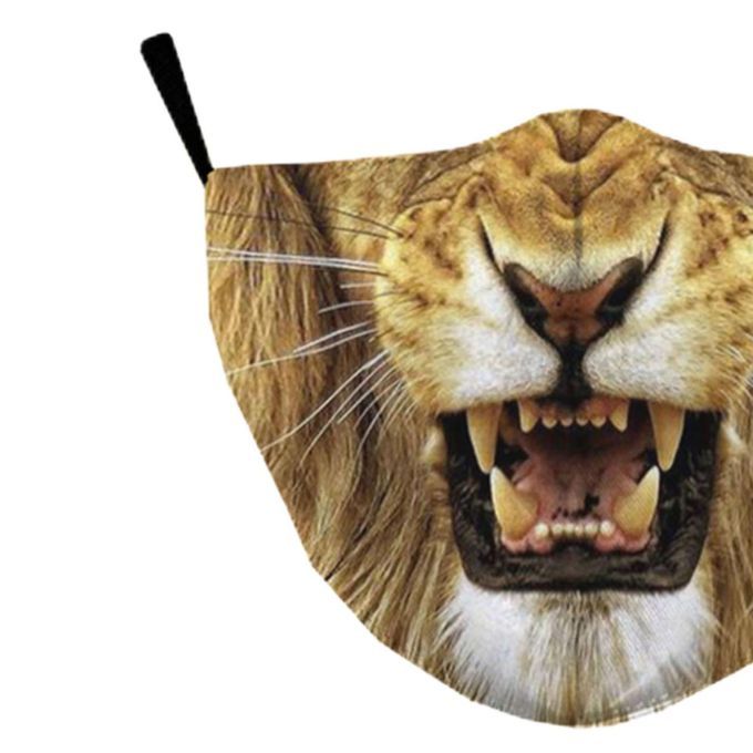 Adjustable Breathable Women Face Mask Washable Lion