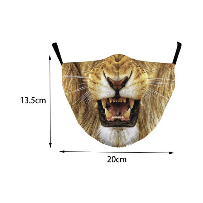 Adjustable Breathable Women Face Mask Washable Lion