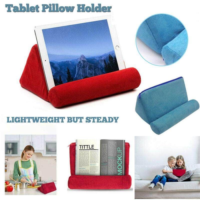 Tablet Pillow Holder Stand Foam Book Rest Reading Bed Cushion For IPad Red