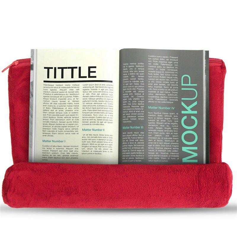 Tablet Pillow Holder Stand Foam Book Rest Reading Bed Cushion For IPad Red