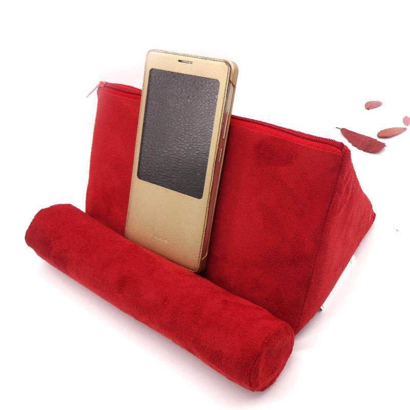 Tablet Pillow Holder Stand Foam Book Rest Reading Bed Cushion For IPad Red