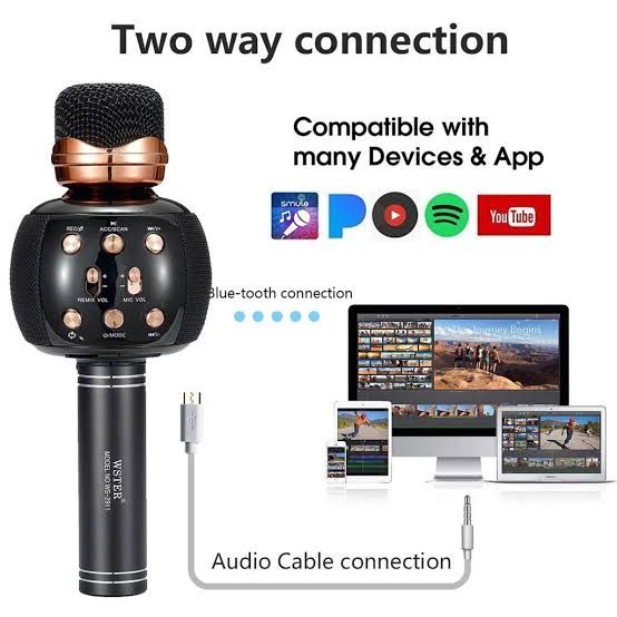 New Bluetooth Microphone Speaker Ws-2911, Support TF/USB/FM/Handsfree/Recording/LED Light/ Karaok