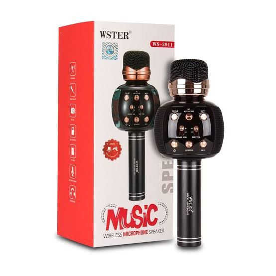 New Bluetooth Microphone Speaker Ws-2911, Support TF/USB/FM/Handsfree/Recording/LED Light/ Karaok