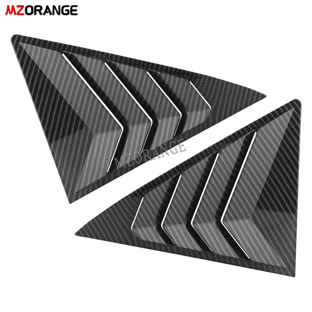 2 PCS Side Window Louver Carbon Fiber Shutter Cover For Toyota Camry 2012 2013 2014 2015 2016 2017 Rear Triangle Vent Trim Frame