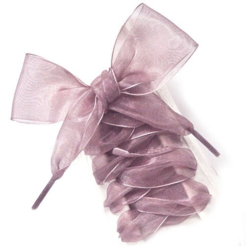 1Pair Organza Shoe Strings Women Bow Shoelaces Flat Silk Satin Ribbon Canvas Shoes Shoelace Sneakers Sport Shoes Laces Gift Hot Pink