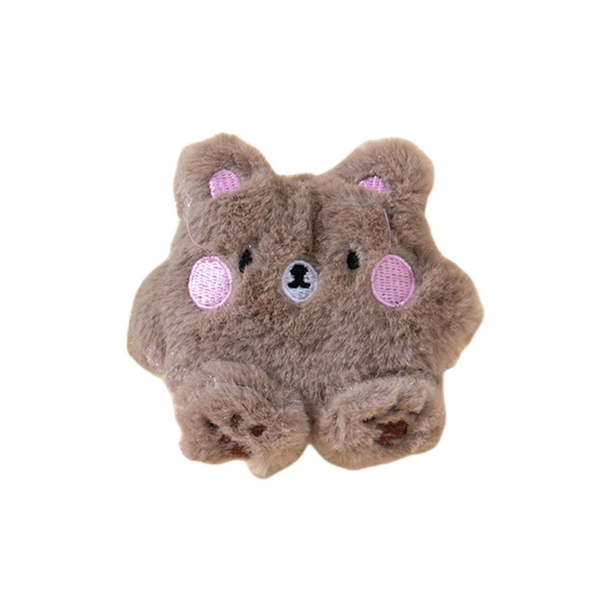 Cat Plush Toy Cartoon Rabbit Shape Kitten Cat Catnips Teeth Grinding Toy Brown
