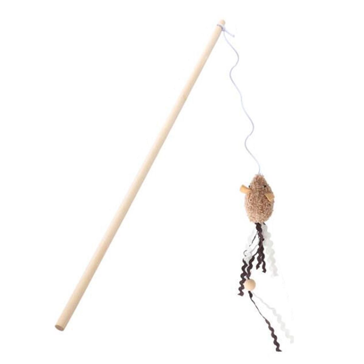 Cat Wand Mouse Cat Plush Cat Wand Toy Brown