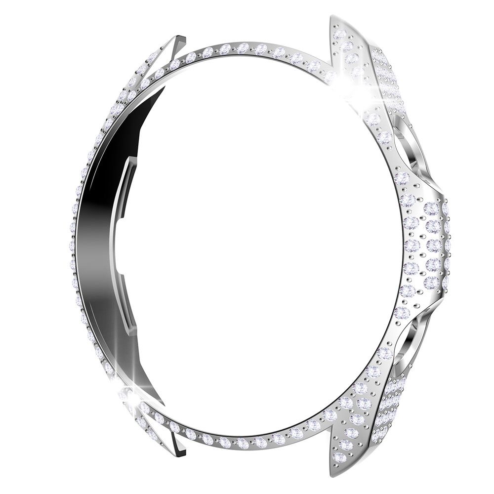 (Silver)Luxury Full Diamond PC Case For Samsung Galaxy Watch 3 45mm 41mm Cover Women Protective Shell Watch3 Bumper Bling Hollow Frame XXA