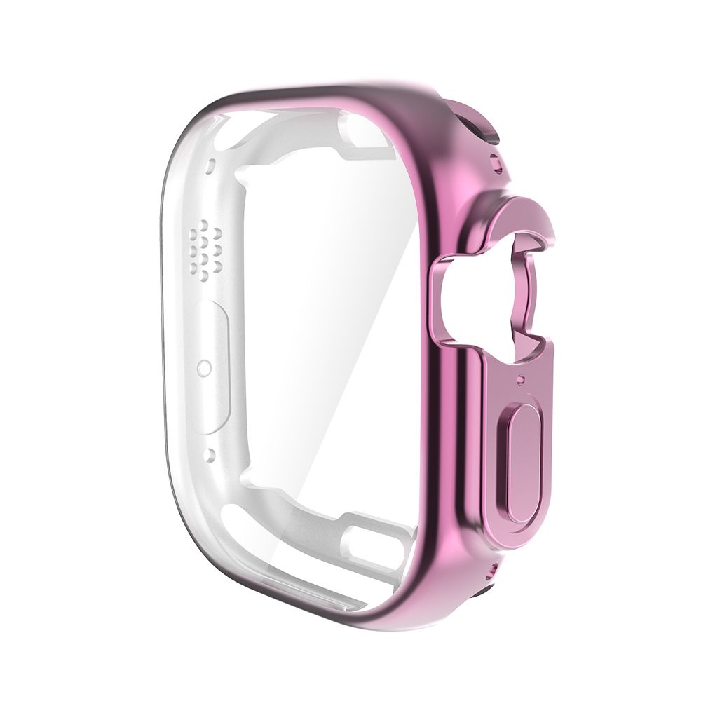 (Pink)360 Full Clear Case For Apple Watch 8Ultra 49MM TPU Smartwatch Screen Protector For IWatch Series 8/7 41mm 45mm Protective Cover SHA