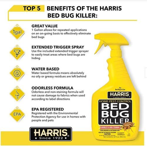Bed Bug Killer,Liquid Spray Odorless Non-Staining 32 Oz 946 Ml