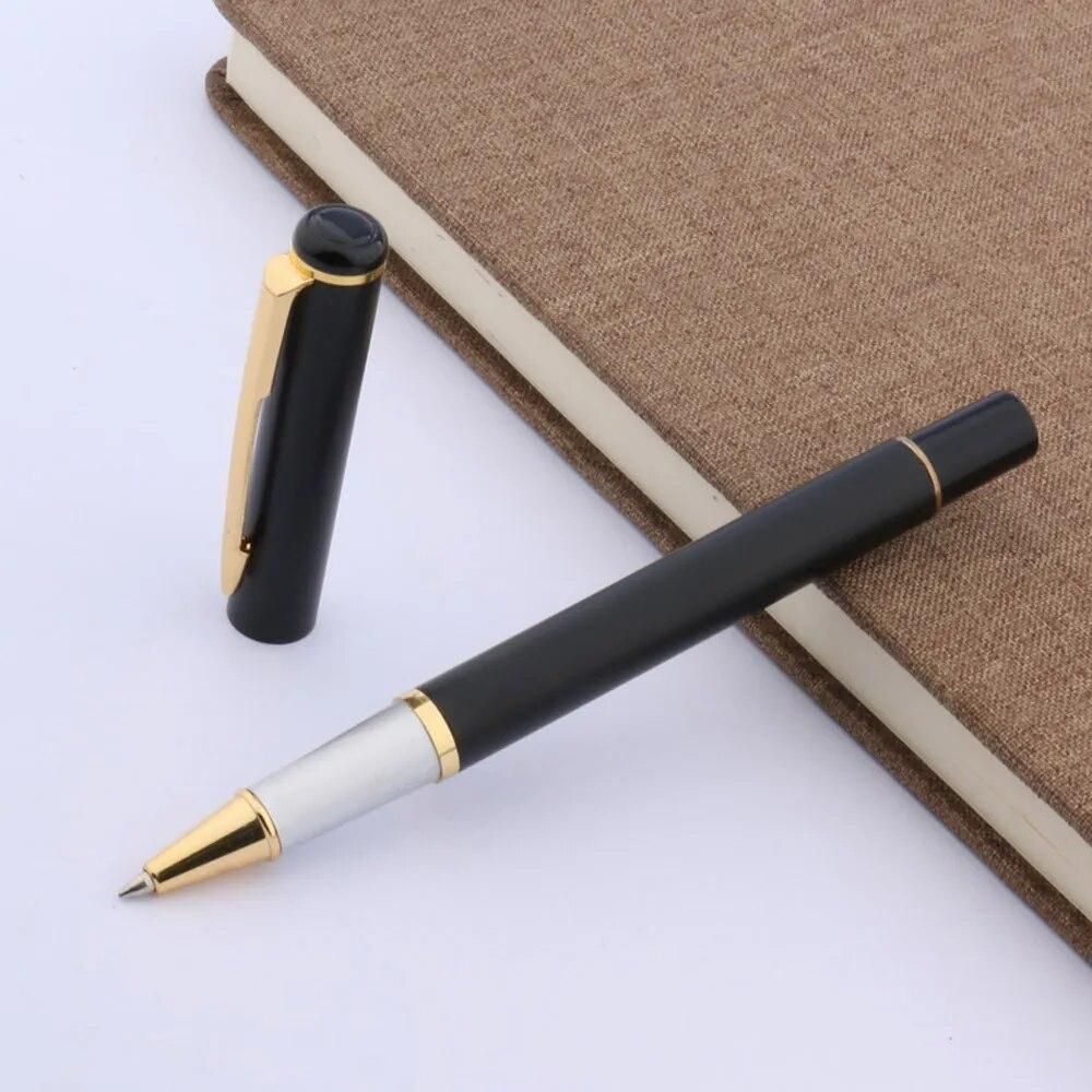 metal 801 golden Arrow Clip Charcoal matte black Roller Ball Pen