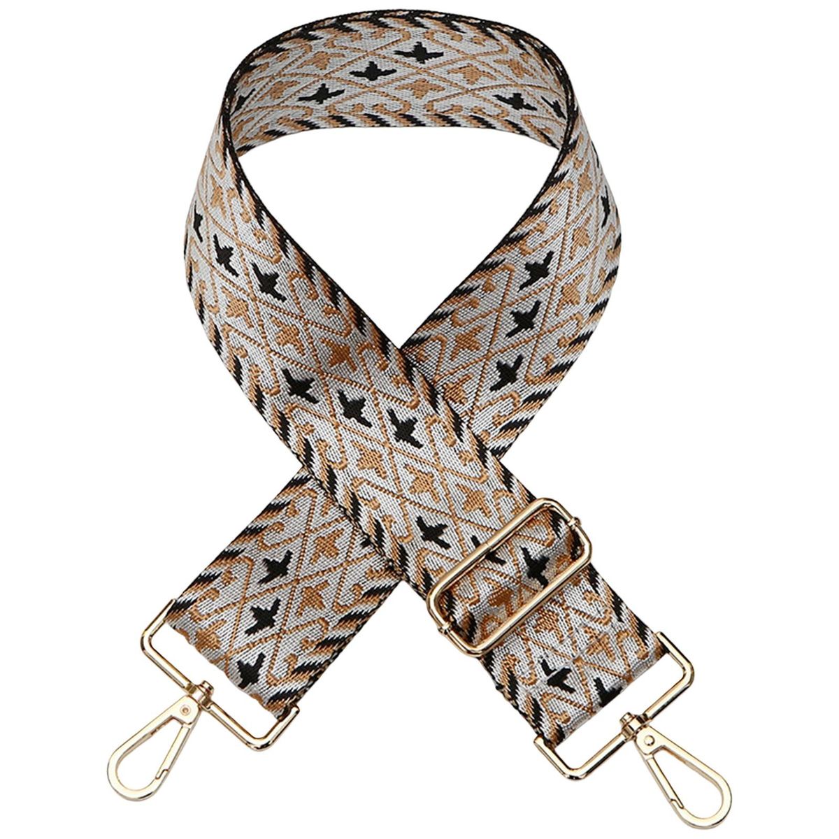 Bag Shoulder Strap Ethnic Pattern Girls Hand Bag Shoulder Belt Beige
