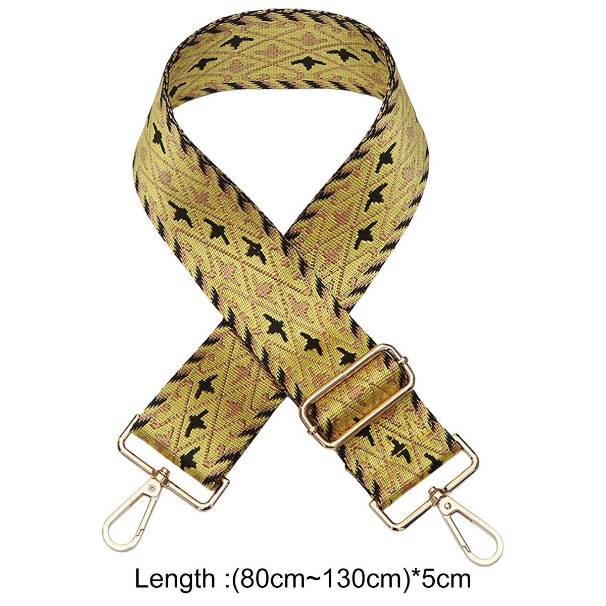 Bag Shoulder Strap Ethnic Pattern Girls Hand Bag Shoulder Belt Beige
