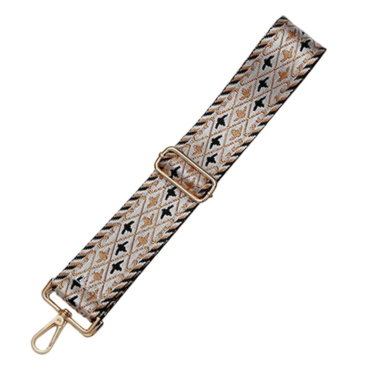 Bag Shoulder Strap Ethnic Pattern Girls Hand Bag Shoulder Belt Beige