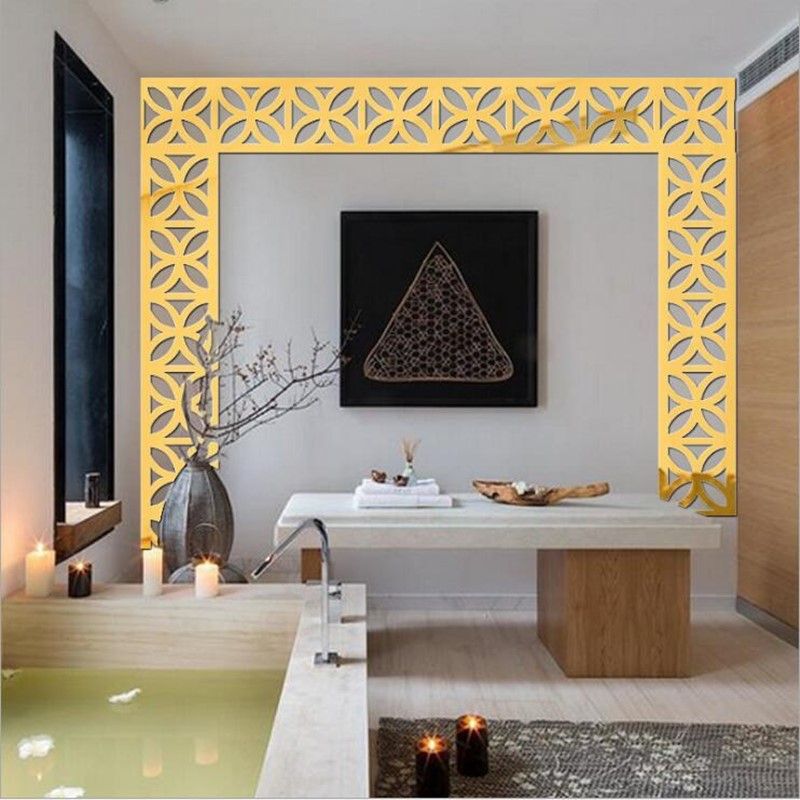 30Pcs 10*10CM DIY Waist Line 3D Mirror Sticker DIY Acrylic