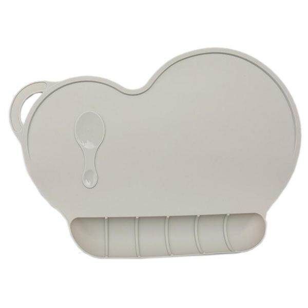 Baby Waterproof Suction Silicone Plate Toddler Slip Resistant Placemat Tableware Grey