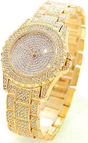 Elegant Studed Ladies Wristwatch-Gold