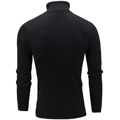 Men & Women Long Sleeves Turtle Neck Top- Black