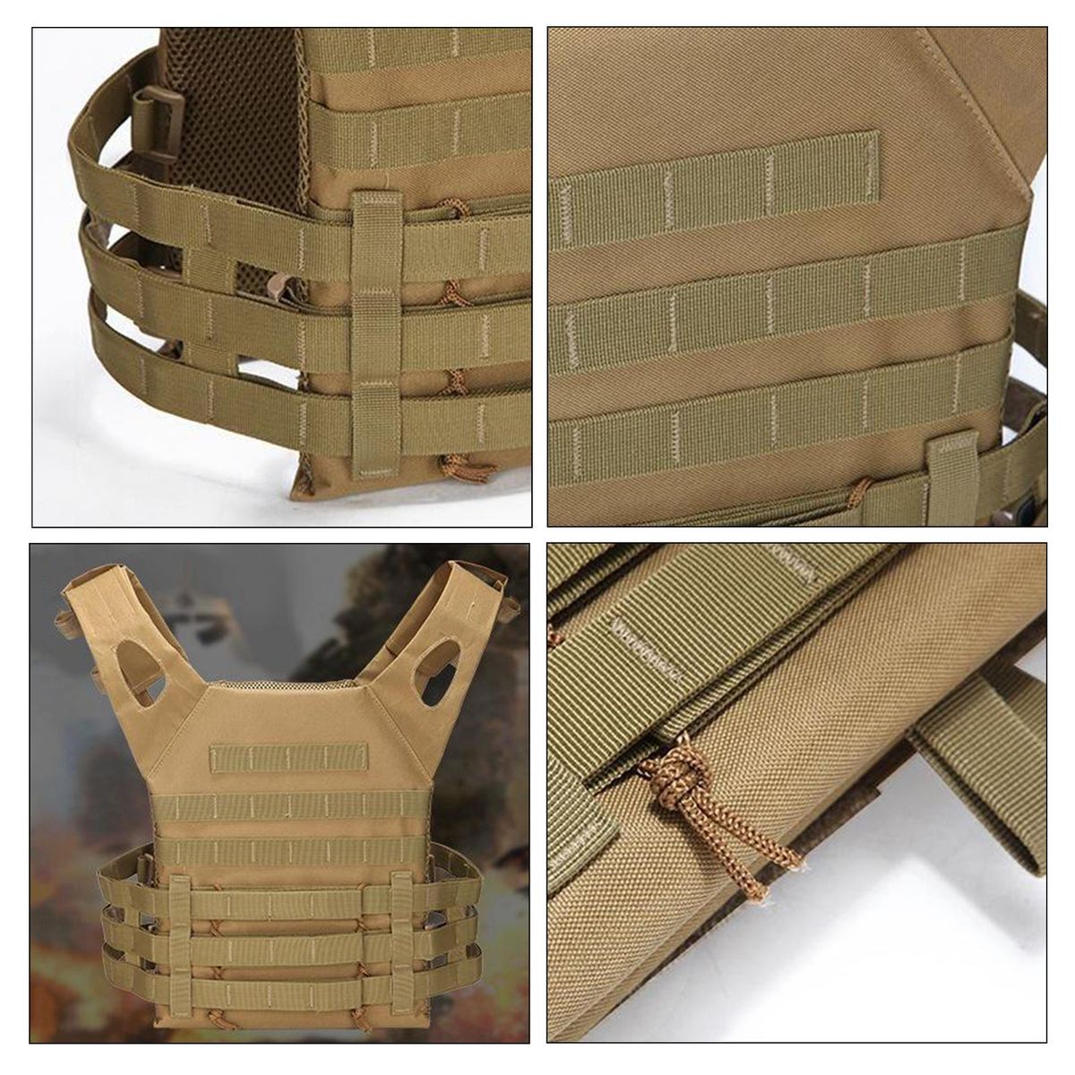 Vest   Carrier Molle Combat Assault Gear Heavy Duty Khaki