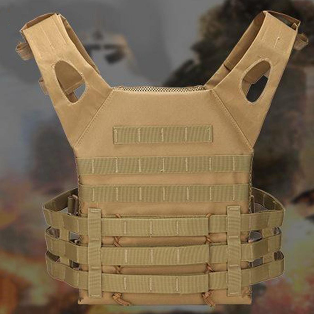 Vest   Carrier Molle Combat Assault Gear Heavy Duty Khaki