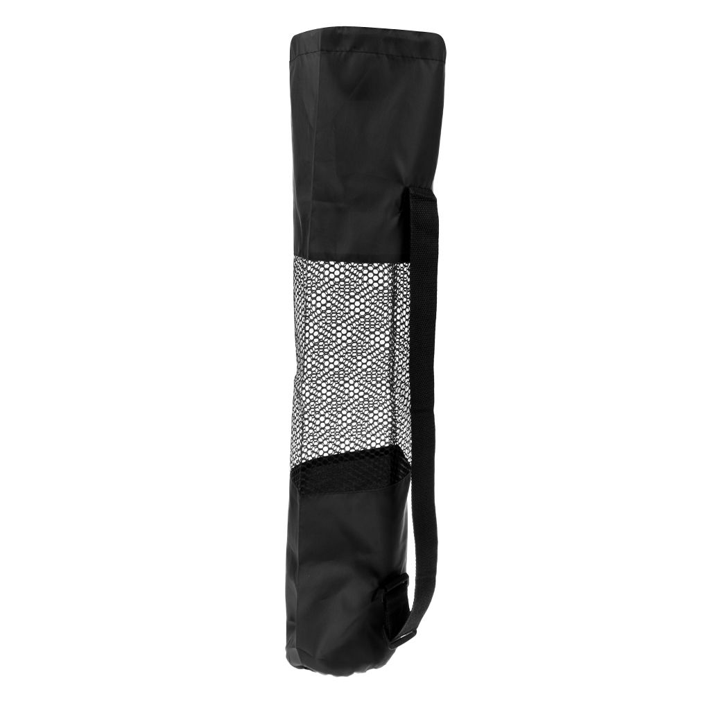 Yoga Mat Bag Mesh Center Adjustable Strap Nylon Carrier Washable Black