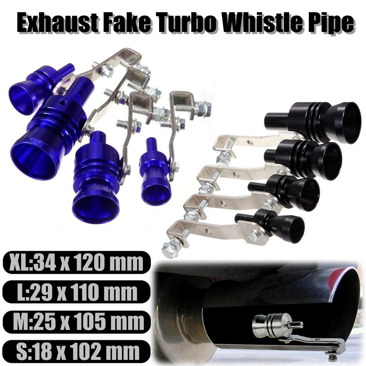 Car Vehicle Motorbike Aluminum Exhaust Fake Turbo Whistle