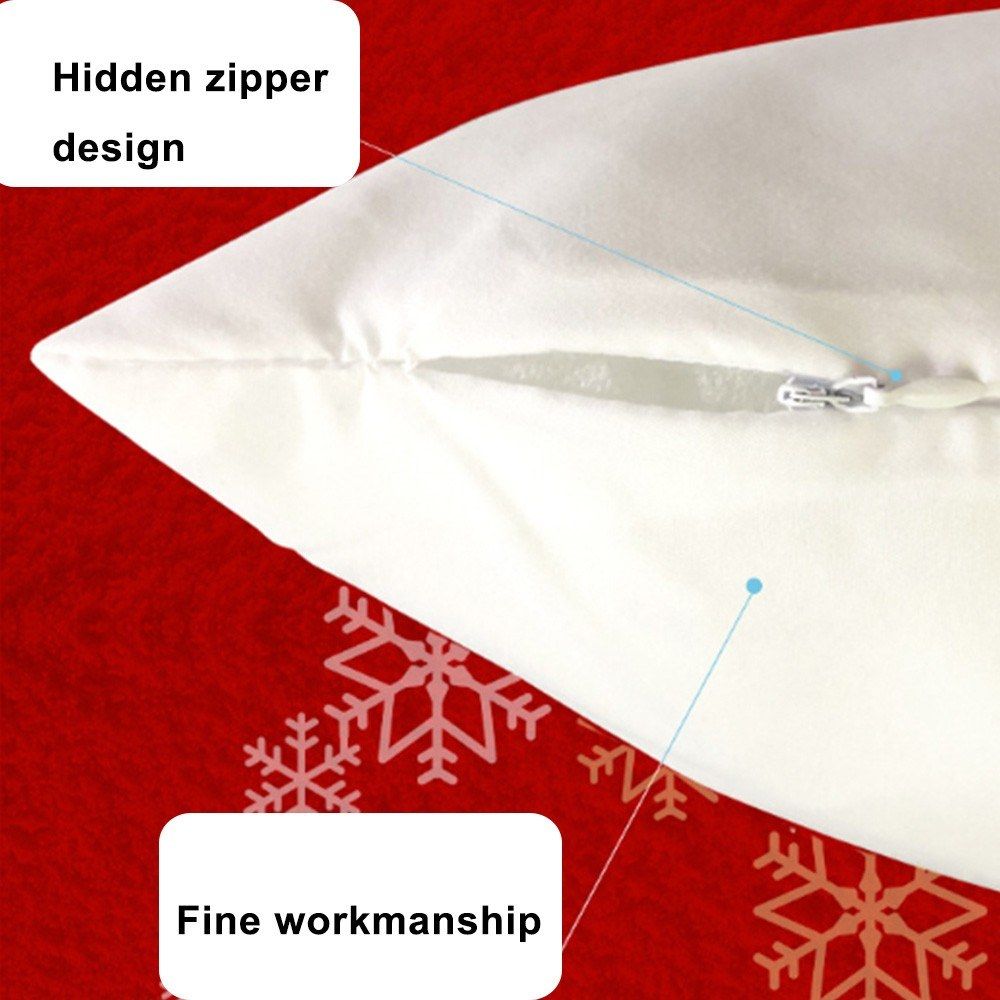 Christmas Style Pillowcase Red Plaid Cushion Cover Square
