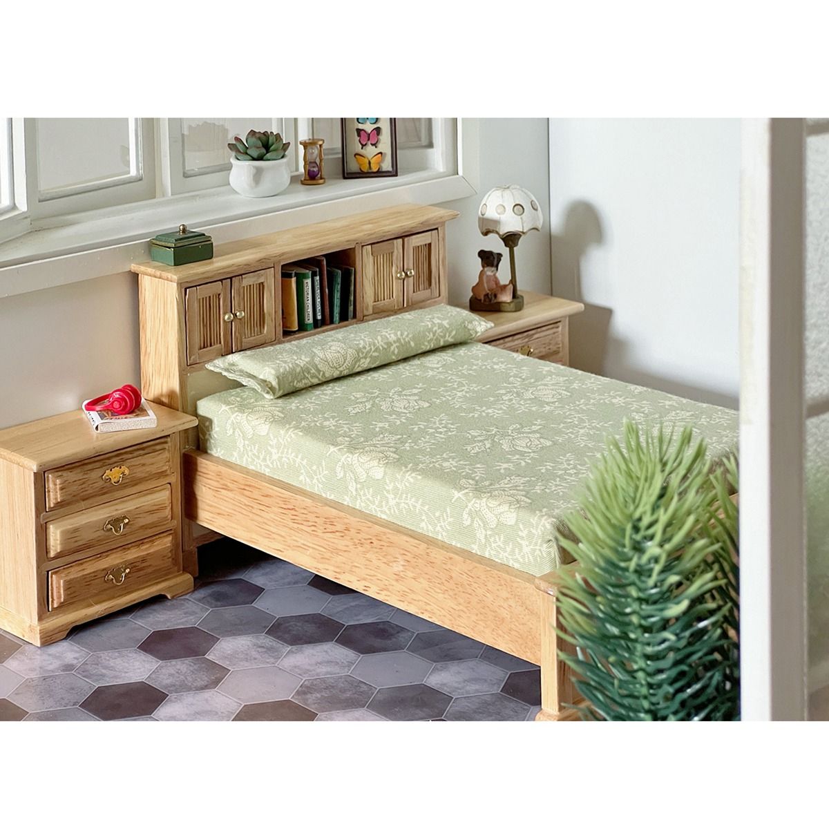 1/12 Scale Miniature Bed Mini Wooden Furniture